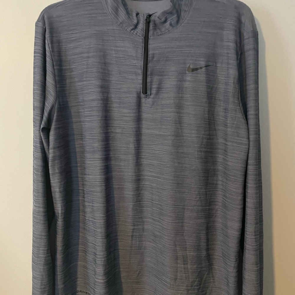 Nike Running Shirt Mens Medium Quarter Zip Dri Fit Breathe Workout Training